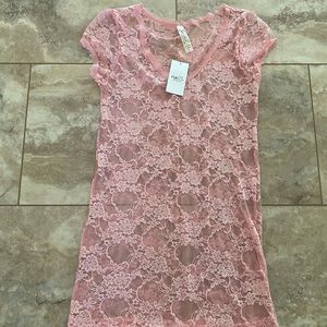 NWT Rue21 Sheer Lace V Neck Top